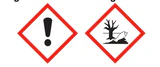Warnsymbole Ausrufezeichen und umweltschädlich